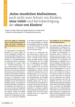 „Keine staatlichen Maßnahmen, auch nicht zum Schutz von Kindern, ohne Gehör und Berücksichtigung der views von Kindern“